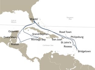 Queen Elizabeth, 21 Nights Caribbean ex Miami, Florida Return Queen Elizabeth, 21 Nights Caribbean ex Miami, Florida Return
