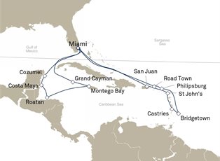Queen Elizabeth, 21 Nights Caribbean ex Miami, Florida Return Queen Elizabeth, 21 Nights Caribbean ex Miami, Florida Return