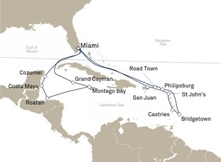 Queen Elizabeth, 21 Nights Caribbean ex Miami, Florida Return Queen Elizabeth, 21 Nights Caribbean ex Miami, Florida Return