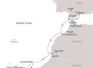 Sea Cloud Spirit, 11 Night Imperial Cities And Volcanoes ex Malaga, Spain to Gran Canaria (Las Palmas), Canary Islands Sea Cloud Spirit, 11 Night Imperial Cities And Volcanoes ex Malaga, Spain to Gran Canaria (Las Palmas), Canary Islands