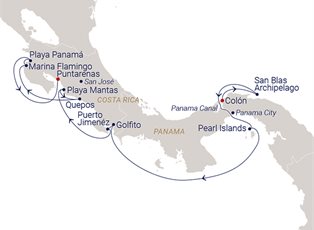 Sea Cloud Spirit, 12 Night Once Through The Panama Canal ex Colón, Panama to Puntarenas, Costa Rica Sea Cloud Spirit, 12 Night Once Through The Panama Canal ex Colón, Panama to Puntarenas, Costa Rica