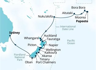 Seabourn Quest, 27 Night World Cruise: South Pacific Isles & New Zealand ex Papeete, Tahiti to Sydney, NSW, Australia Seabourn Quest, 27 Night World Cruise: South Pacific Isles & New Zealand ex Papeete, Tahiti to Sydney, NSW, Australia