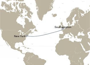 Queen Mary 2, 7 Nights Westbound Transatlantic Crossing ex Southampton, England,