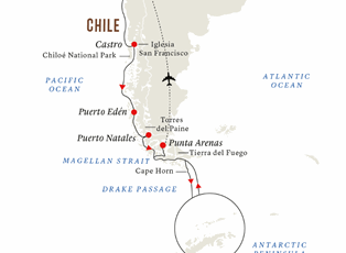 Fram, In-depth Antarctica & Patagonia Expedition (Southbound) ex Valparaiso to Santiago