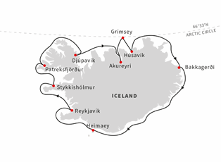 Fram, Circumnavigating Iceland - The Land of Elves, Sagas and Volcanoes (Itinerary 2) ex Reykjavik Return